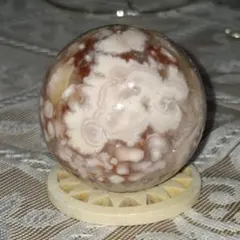 天然石✨️桜瑪瑙　スフィア✨️台座付き