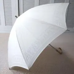 【BURBERRY】ベージュ・晴雨兼用 透かし ロゴ柄 長傘‼️