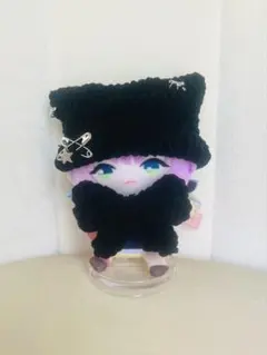 にじぱぺっと　猫耳ニット帽&リボン　黒