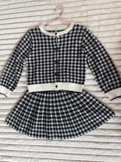GU チェック柄 カーディガン付きドレス 130サイズ