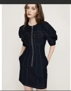 【SLY】バイカラー ステッチ ショートワンピース