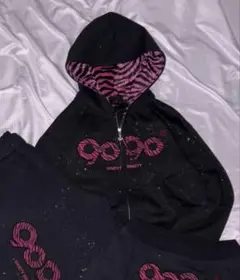 9090girl glitter logo zip hoodie