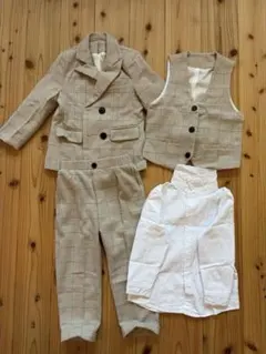 キッズ フォーマルスーツ チェック柄 セット　110センチ