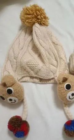 mikihouse ニット帽　熊さんのみ
