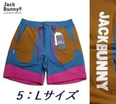 新品 5 L相当 ジャックバニー ナイロン ゴルフ ショートパンツ ブラウンのサムネイル