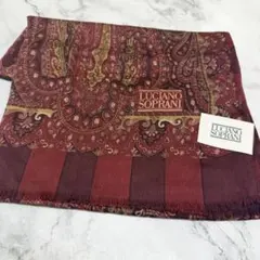LUCIANO SOPRANI 新品未使用 ストール ショール ペイズリー 赤