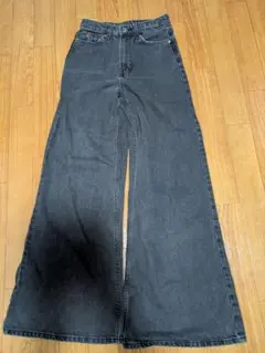 H&M グレー ワイドデニム