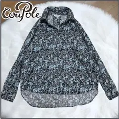 【美品】coupole クーポール　liberty シャツ　花柄　ネイビー