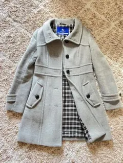 【極美品】バーバリーブルーレーベル コート アンゴラとウール混　グレー 38