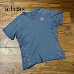 adidas 半袖Tシャツ　ランニングウェア　ブルー　メンズLサイズ