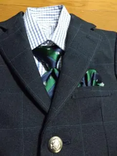 キッズ　ネイビー チェック柄 ショートパンツスーツ110センチ※卒園入学に！