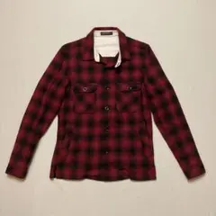 値下げBOYCOTT ボイコットオーバーシャツジャケット3 M-L赤黒アメカジ