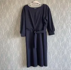 PLST(プラステ)　ベルテッドワンピース　ネイビー　サイズS