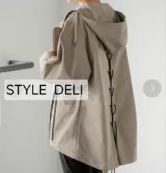 美品♡STYLE DELI バックレースアップブルゾン マウンテンパーカー 黒 美品♡STYLE DELI バックレースアップブルゾン マウンテン
