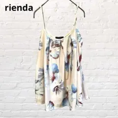 rienda♡リエンダ 花柄キャミソール トップス ベージュ系 古着 総柄