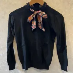 リボン付きニット セーター 2色展開