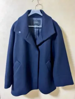 green label relaxing ウールコート ショート丈 ネイビー