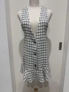 ZARA ツイード　ジレミニワンピース
