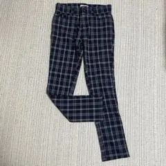【未使用】OFUON ネイビー チェック柄 スキニーパンツ　size 40