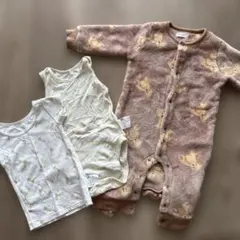 【３点セット】 ロンパース ベビー服 もこもこ 肌着 ユニクロ 子供服 80