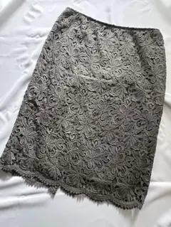 23区カーキグレー レース タイトスカート 38