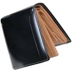 03b コードバン 二つ折り財布 2つ折り財布 メンズ 新品 黒 ブラック 馬革