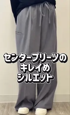 ワークマン　レイスムーズ　ワイドパンツ　L ライトグレー