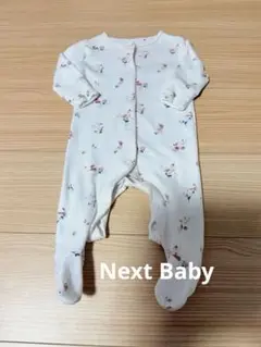 next ロンパース 白 ウサギ&バンビ柄（upto3month・6kg）