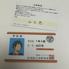 山口忠　学生証　ハイキュー!! バラエティカード　烏野高校 ②