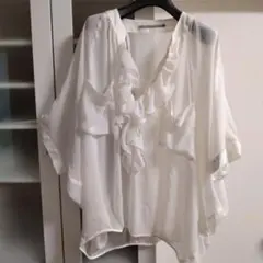 DOUBLE STANDARD CLOTHING フリルブラウス ホワイトのサムネイル