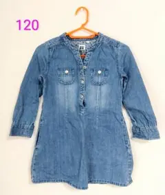 キッズ 女の子　デニム長袖シャツ 120サイズ UNIQLO　春夏　美品☆
