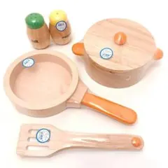 エド・インター　調理用具・塩コショウ　4点セット　木のおままごと　木のおもちゃ