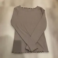 GRL リブ編み フリルネック 長袖トップス M