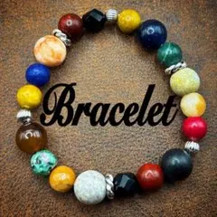 天然石 ビーズブレスレット 一点もの パワーストーン アメカジ vintage