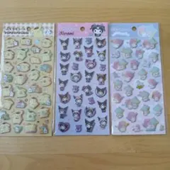 ポムポムプリン・クロミ・リトルツインスターズ　ぷくっとシール　サンリオ