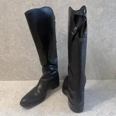 SARTORE ジョッキーブーツ ロングブーツ 37 黒 レザー ベルトデザインのサムネイル