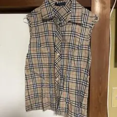 美品　BURBERRY LONDON ノースリーブ ブラウス ノバチェック M