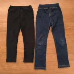 ユニクロ　キッズリブレギンスパンツ 110　スキニーパンツ　デニム　110