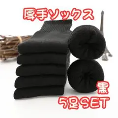 レディースソックス 厚手 厚手ソックス 裏起毛 防寒 5足セット ブラック