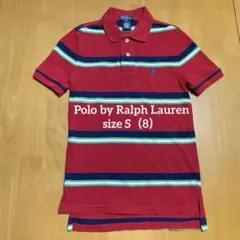 ポロ バイ ラルフ ローレン ポロシャツ ストライプ 赤系 S（8）