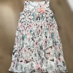 H&M 蝶々柄ノースリーブワンピース