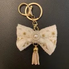 インド刺繍リボン　キーホルダーNo.167