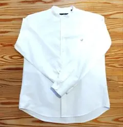 SHIPS ワンポイントロゴバンドカラーシャツ Mサイズ 白