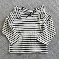 長袖リブ　カットソー　ボーダー　100