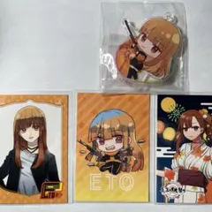 カラフルピーチ えと ラウンドワンアクリルスタンドと桃祭りトレカコンプセット