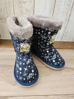 【新品バズ・ライトイヤーキッズムートンブーツ】ネイビー17cm