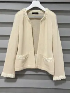 FOXEY カシミヤ100% カーディガン ボタンレス