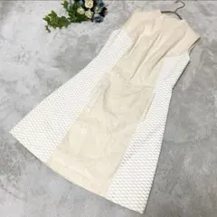 【レディース】ひざ丈ワンピース(F)オフホワイト Aライン レトロ 秋冬