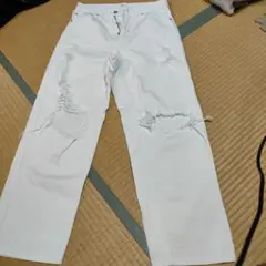 WEGO ダメージデニム ホワイト M