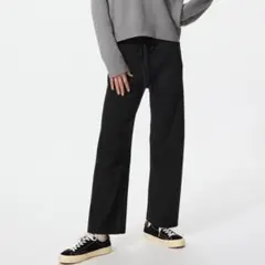 ユニクロ ウォッシャブルニットリブパンツ Mサイズ ブラック